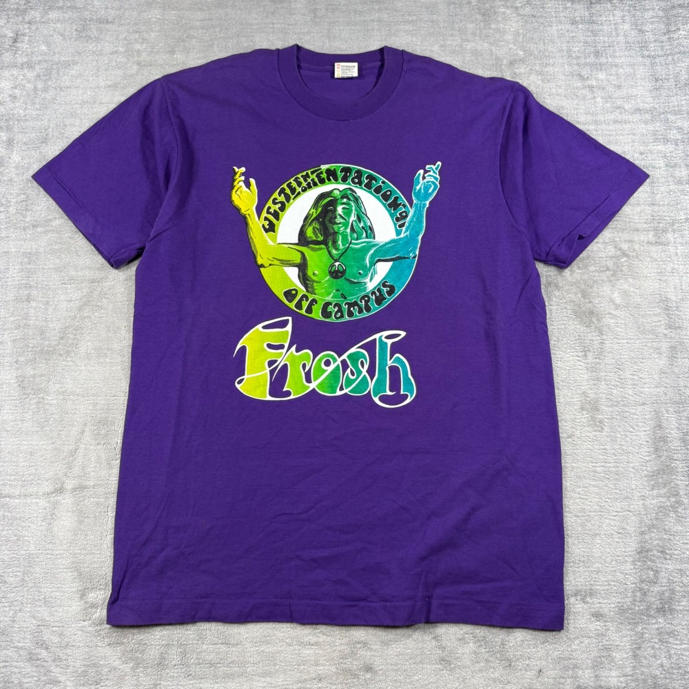 Vintage Western Orientation Frosh Shirt Men XL Purple Hippie 70s Single Stitch